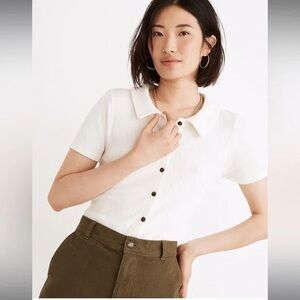 Madewell Ribbed Button-Up Tee